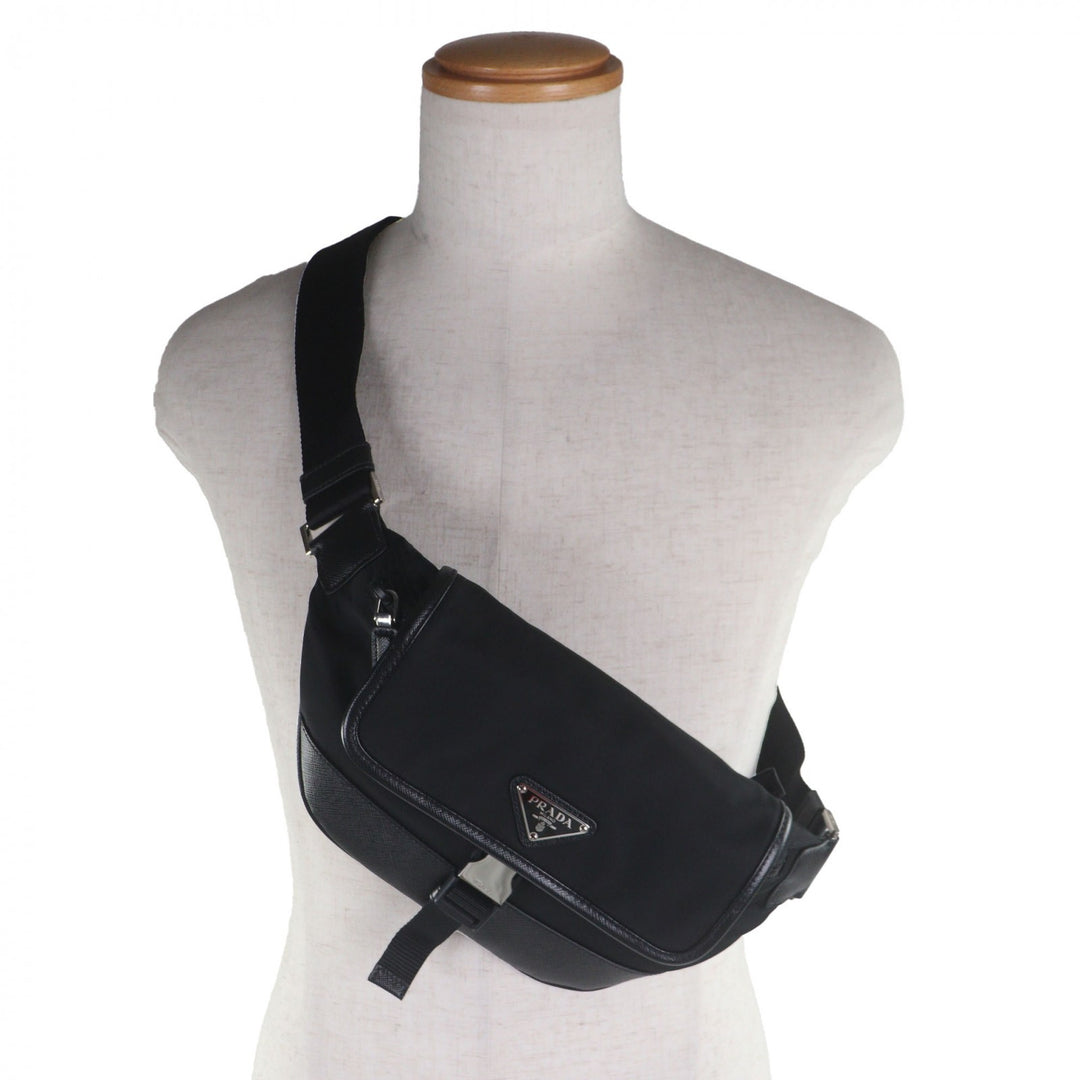 Excellent PRADA Sling bag black Nylon mens 2VH176