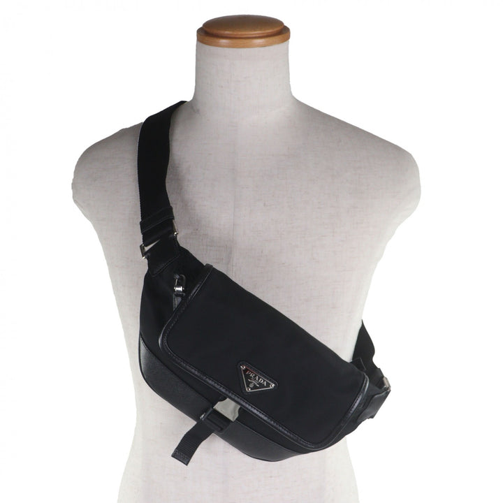 Excellent PRADA Sling bag black Nylon mens 2VH176
