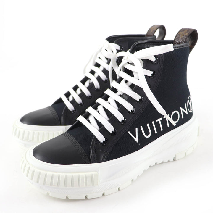 Excellent LOUIS VUITTON High cut sneakers black canvas Women 36