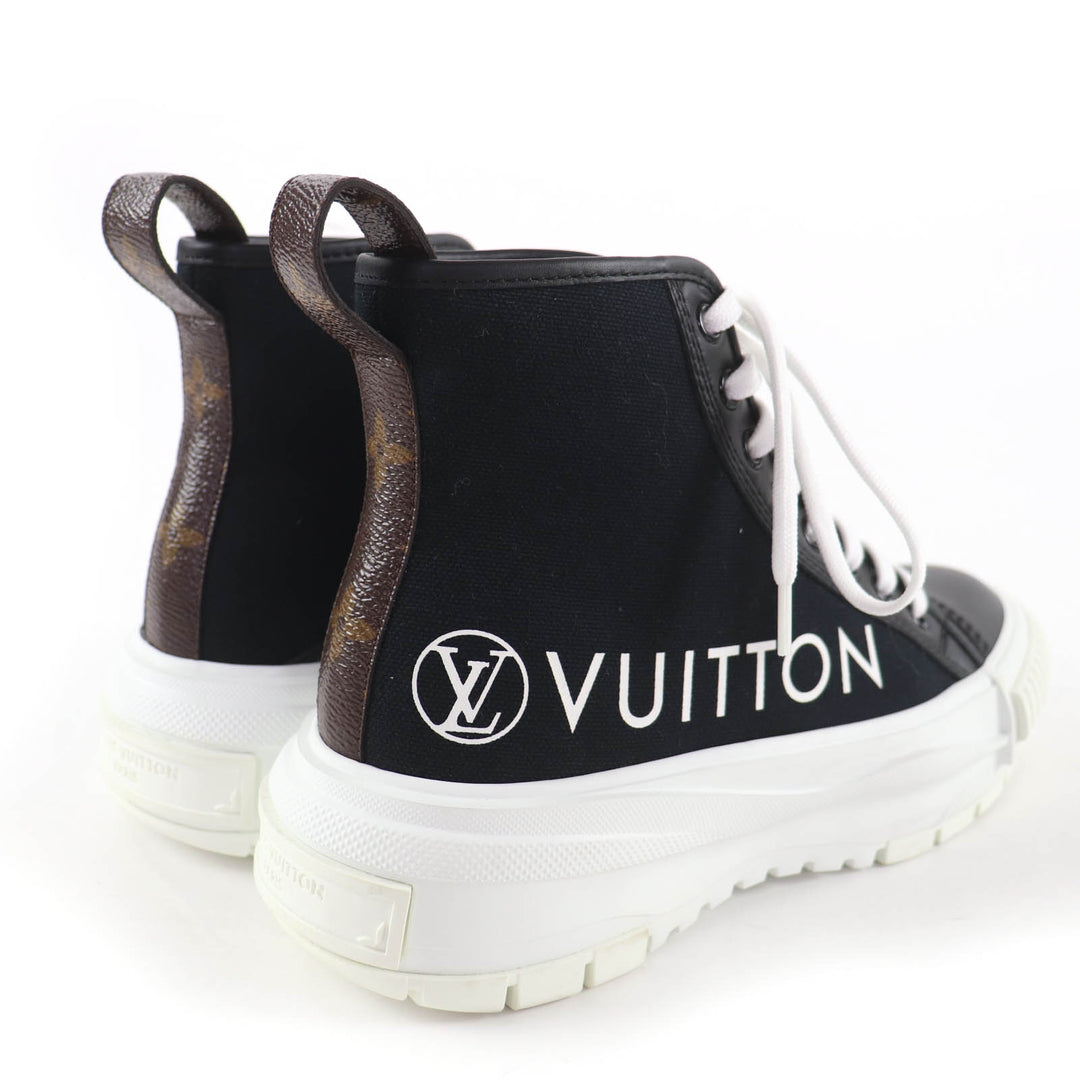 Excellent LOUIS VUITTON High cut sneakers black canvas Women 36