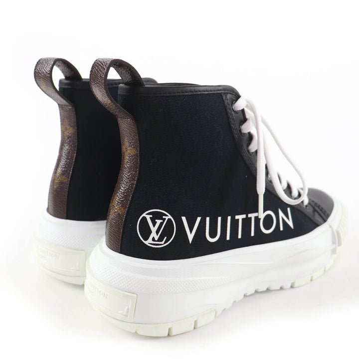 Excellent LOUIS VUITTON High cut sneakers black canvas Women 36