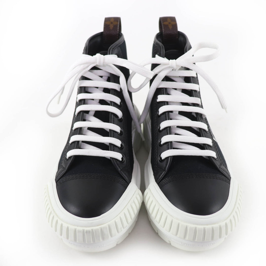Excellent LOUIS VUITTON High cut sneakers black canvas Women 36