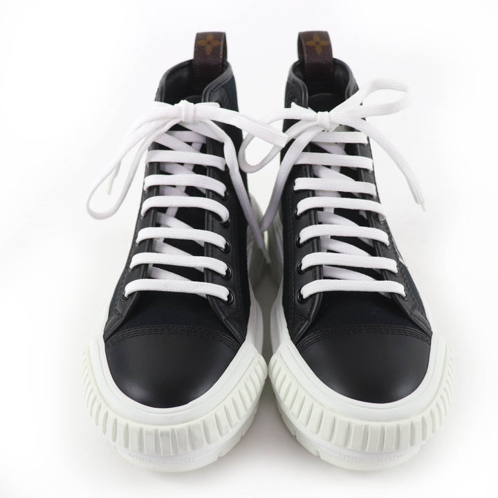 Excellent LOUIS VUITTON High cut sneakers black canvas Women 36