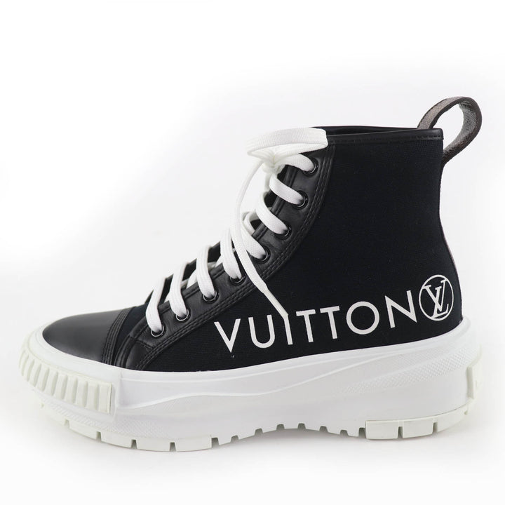 Excellent LOUIS VUITTON High cut sneakers black canvas Women 36