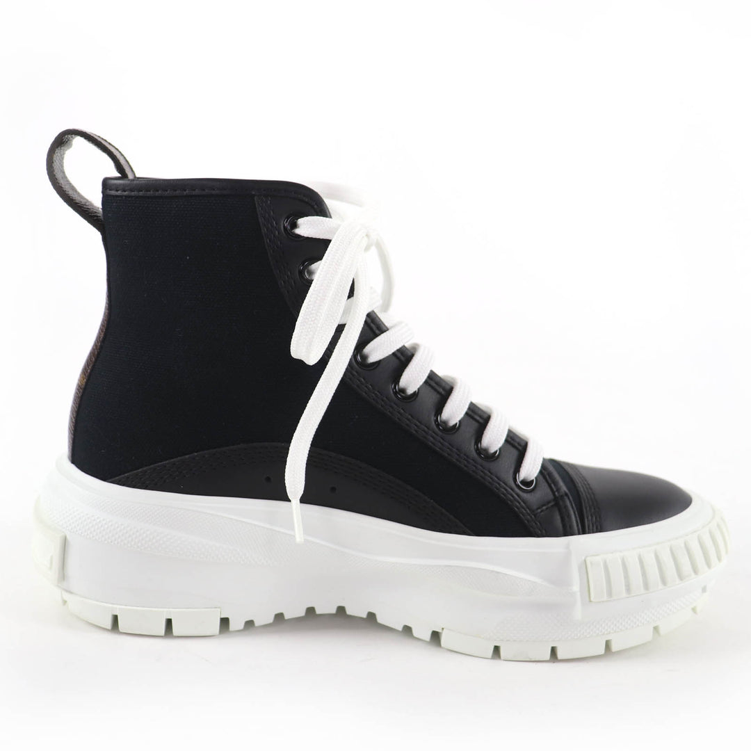 Excellent LOUIS VUITTON High cut sneakers black canvas Women 36
