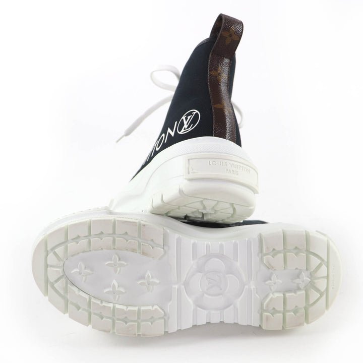 Excellent LOUIS VUITTON High cut sneakers black canvas Women 36