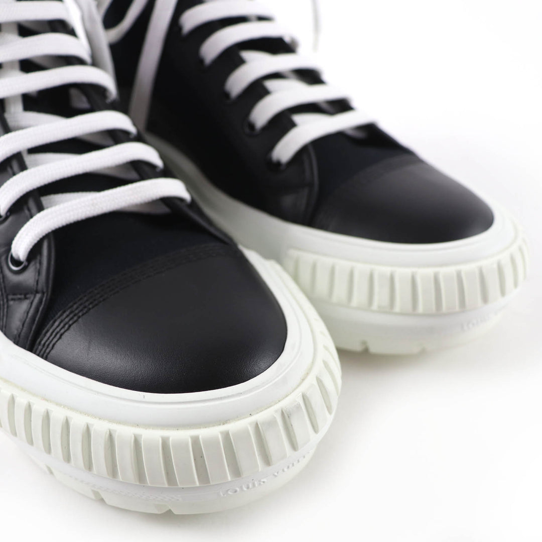 Excellent LOUIS VUITTON High cut sneakers black canvas Women 36
