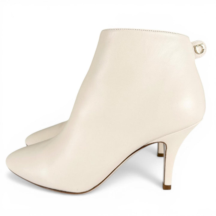 Excellent Salvatore Ferragamo short boots Gancini Side Zip beige Women 5.5