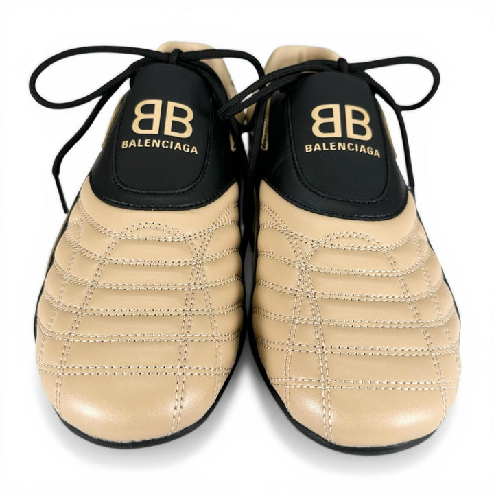 Pristine BALENCIAGA ZEN SNEAKER Low cut beige leather mens 26cm 617540