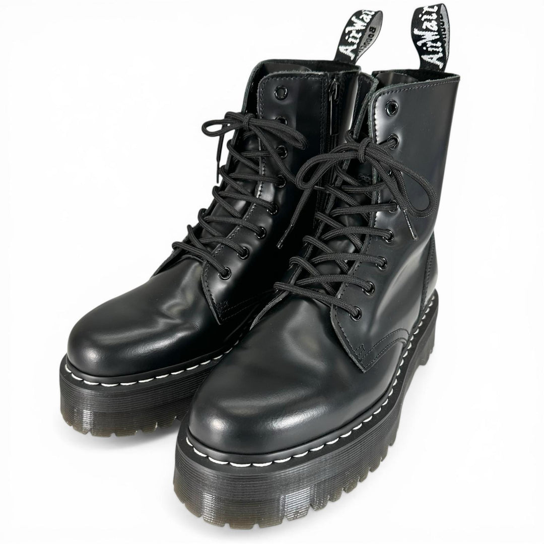 Excellent Dr.Martens boots JADON White Stitch 8-Hole Boots black mens 32196001
