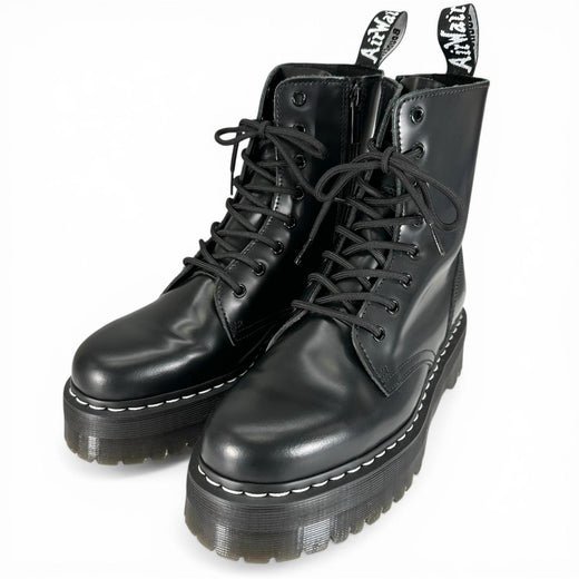 Excellent Dr.Martens boots JADON White Stitch 8-Hole Boots black mens 32196001