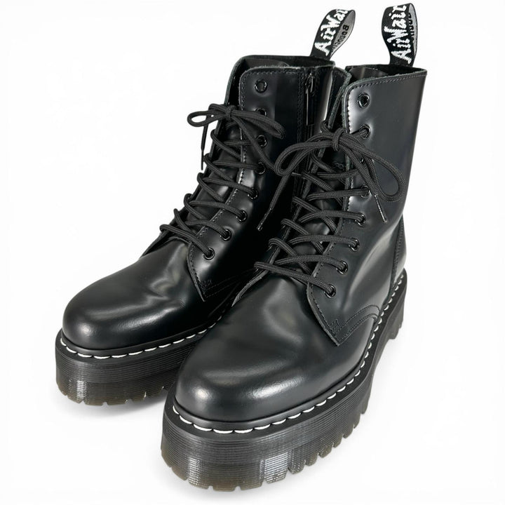 Excellent Dr.Martens boots JADON White Stitch 8-Hole Boots black mens 32196001