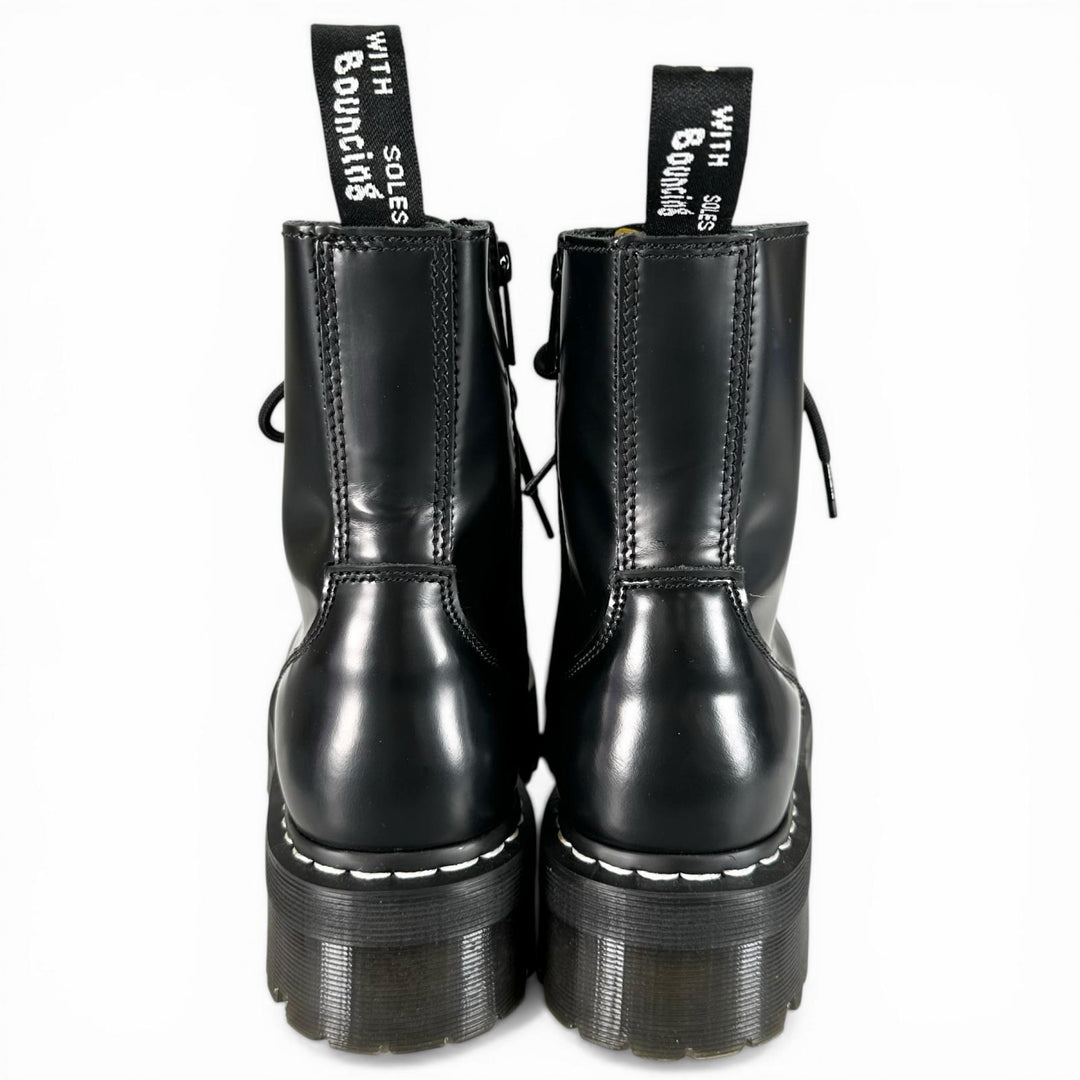 Excellent Dr.Martens boots JADON White Stitch 8-Hole Boots black mens 32196001
