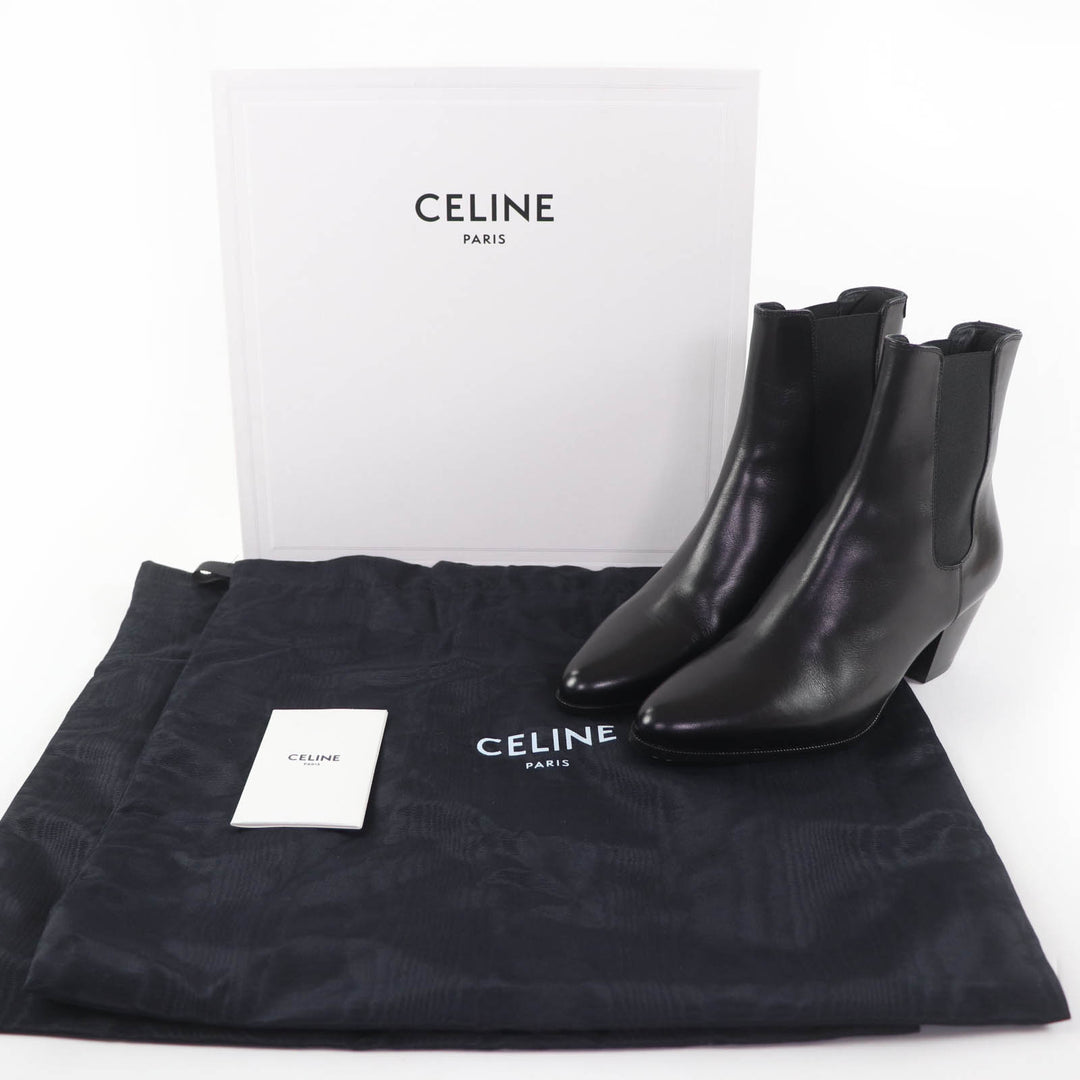 Excellent CELINE short boots Jacno side-gore leather Chelsea boots 37 327653002C