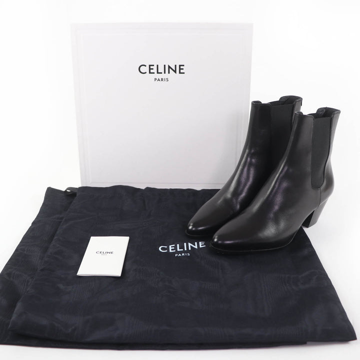 Excellent CELINE short boots Jacno side-gore leather Chelsea boots 37 327653002C