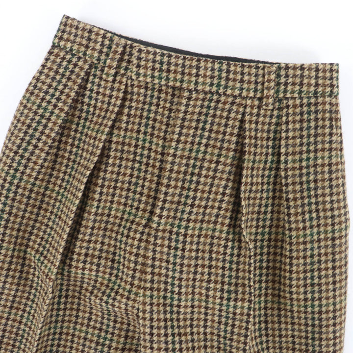 Excellent CELINE Pants Houndstooth center press Brown wool Women 38 2P240223F