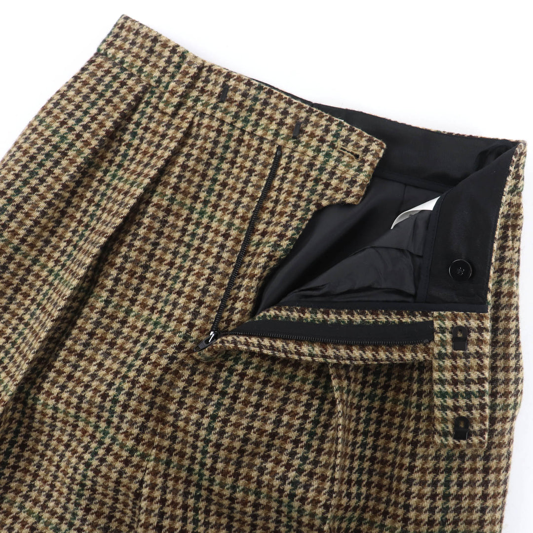 Excellent CELINE Pants Houndstooth center press Brown wool Women 38 2P240223F