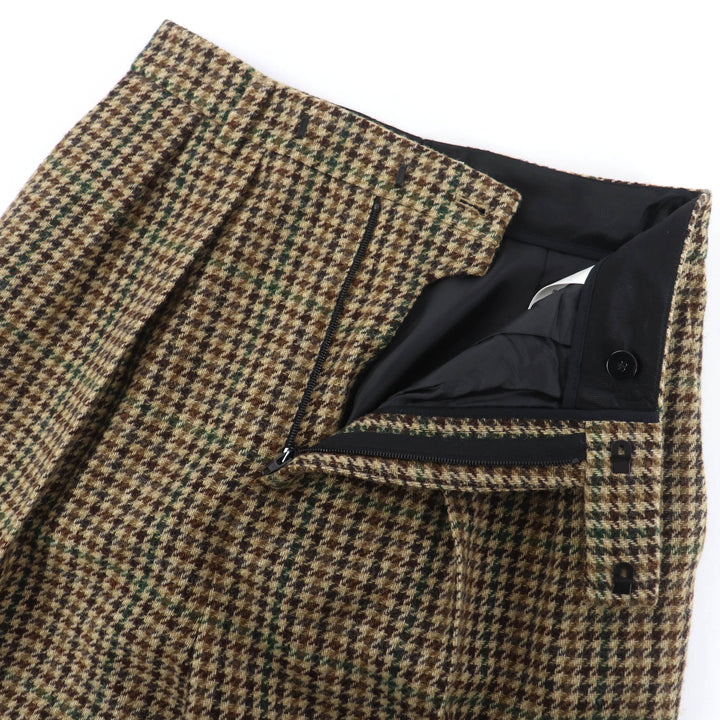 Excellent CELINE Pants Houndstooth center press Brown wool Women 38 2P240223F