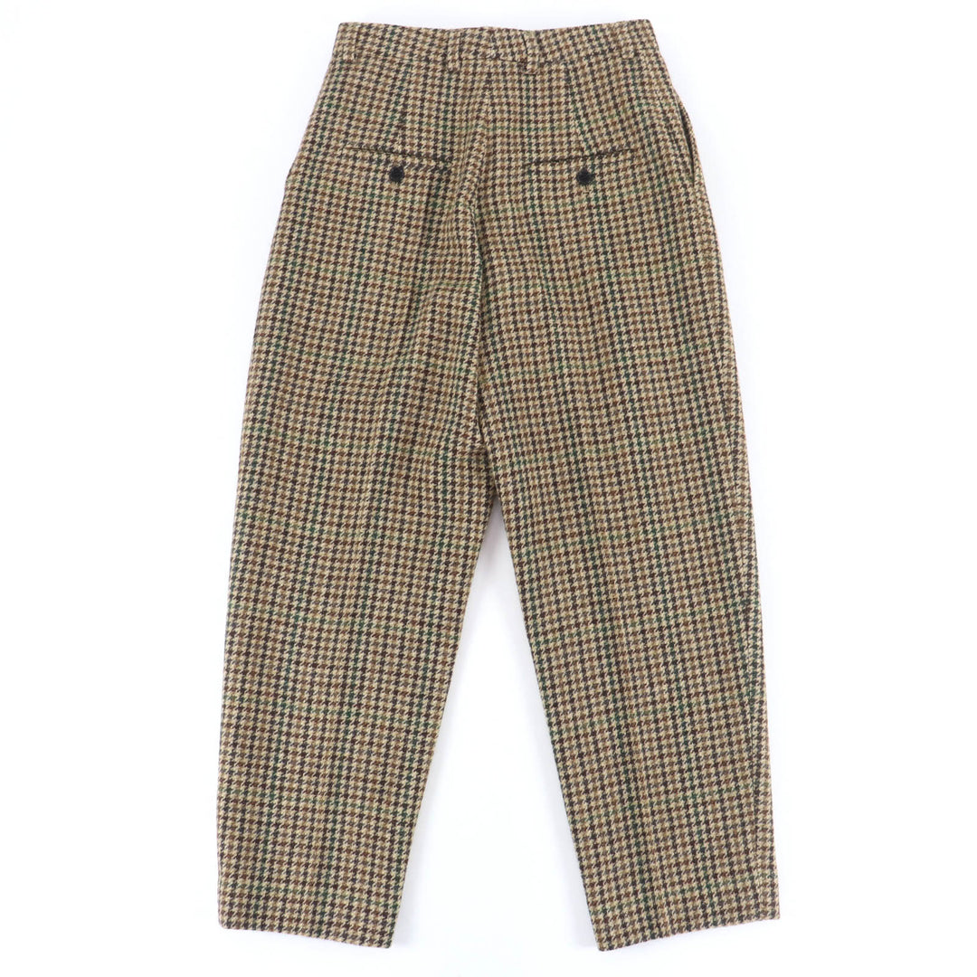 Excellent CELINE Pants Houndstooth center press Brown wool Women 38 2P240223F