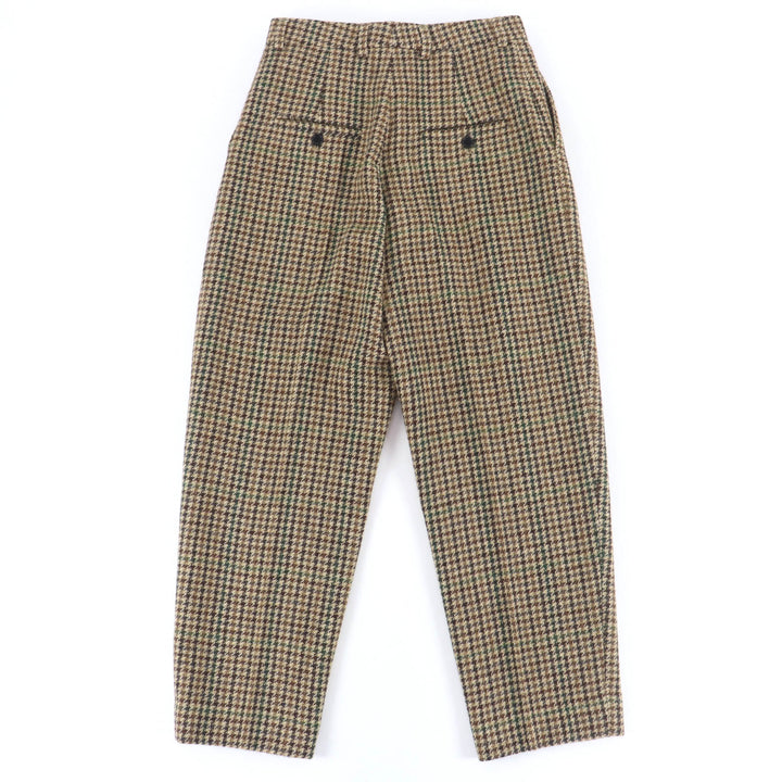 Excellent CELINE Pants Houndstooth center press Brown wool Women 38 2P240223F