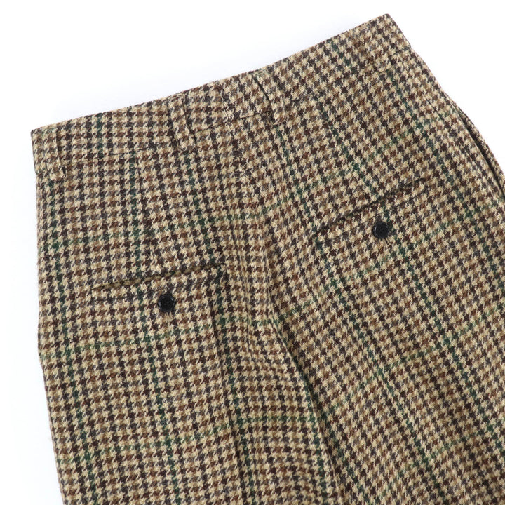 Excellent CELINE Pants Houndstooth center press Brown wool Women 38 2P240223F