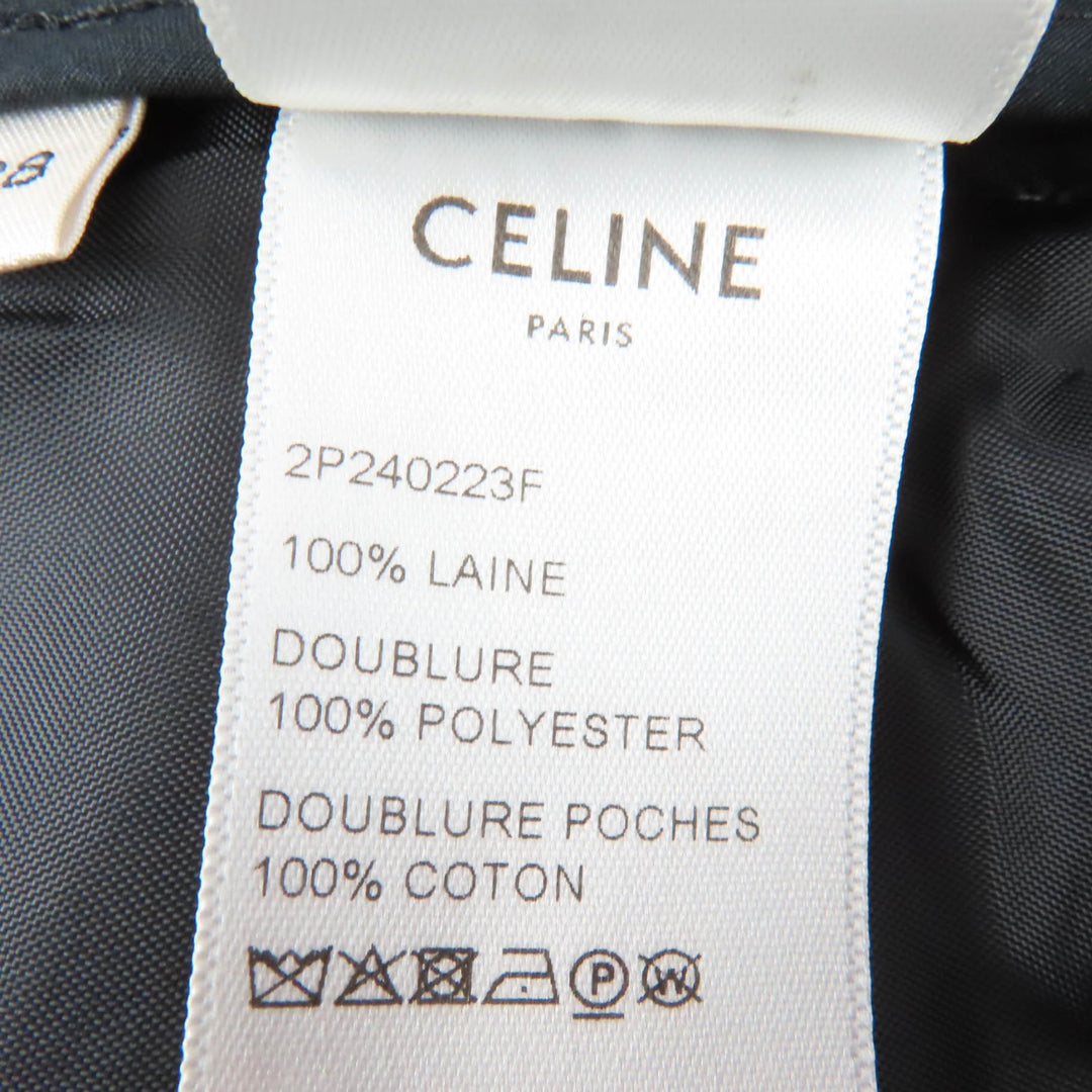 Excellent CELINE Pants Houndstooth center press Brown wool Women 38 2P240223F