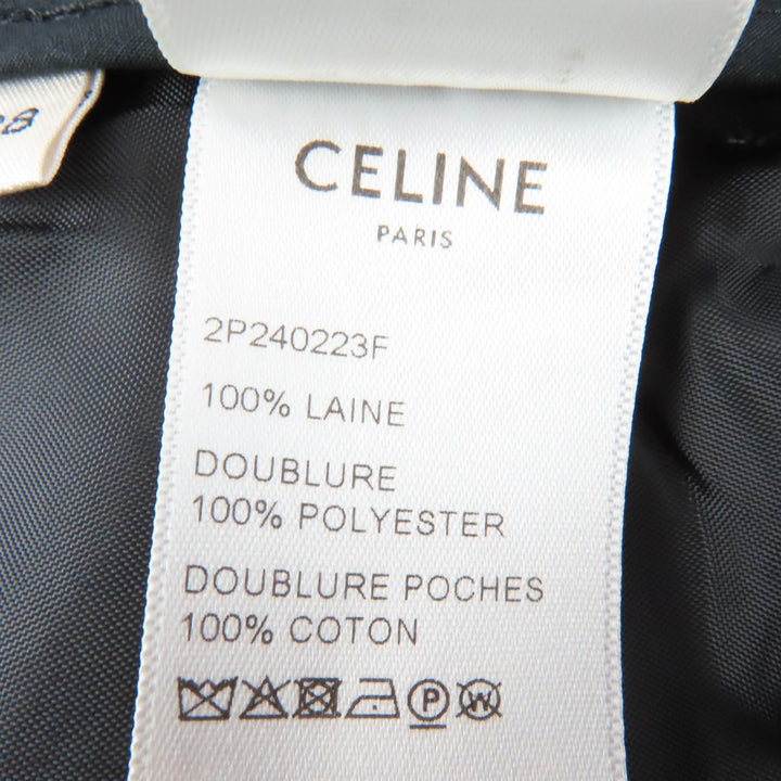 Excellent CELINE Pants Houndstooth center press Brown wool Women 38 2P240223F