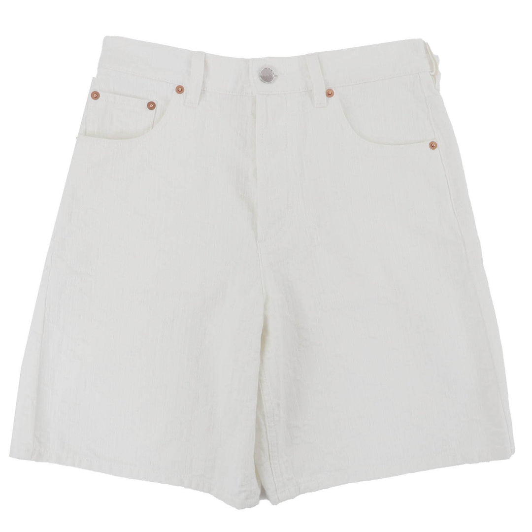 Excellent GUCCI Pants GG Jacquard Bermuda Shorts white cotton Women 23 788737