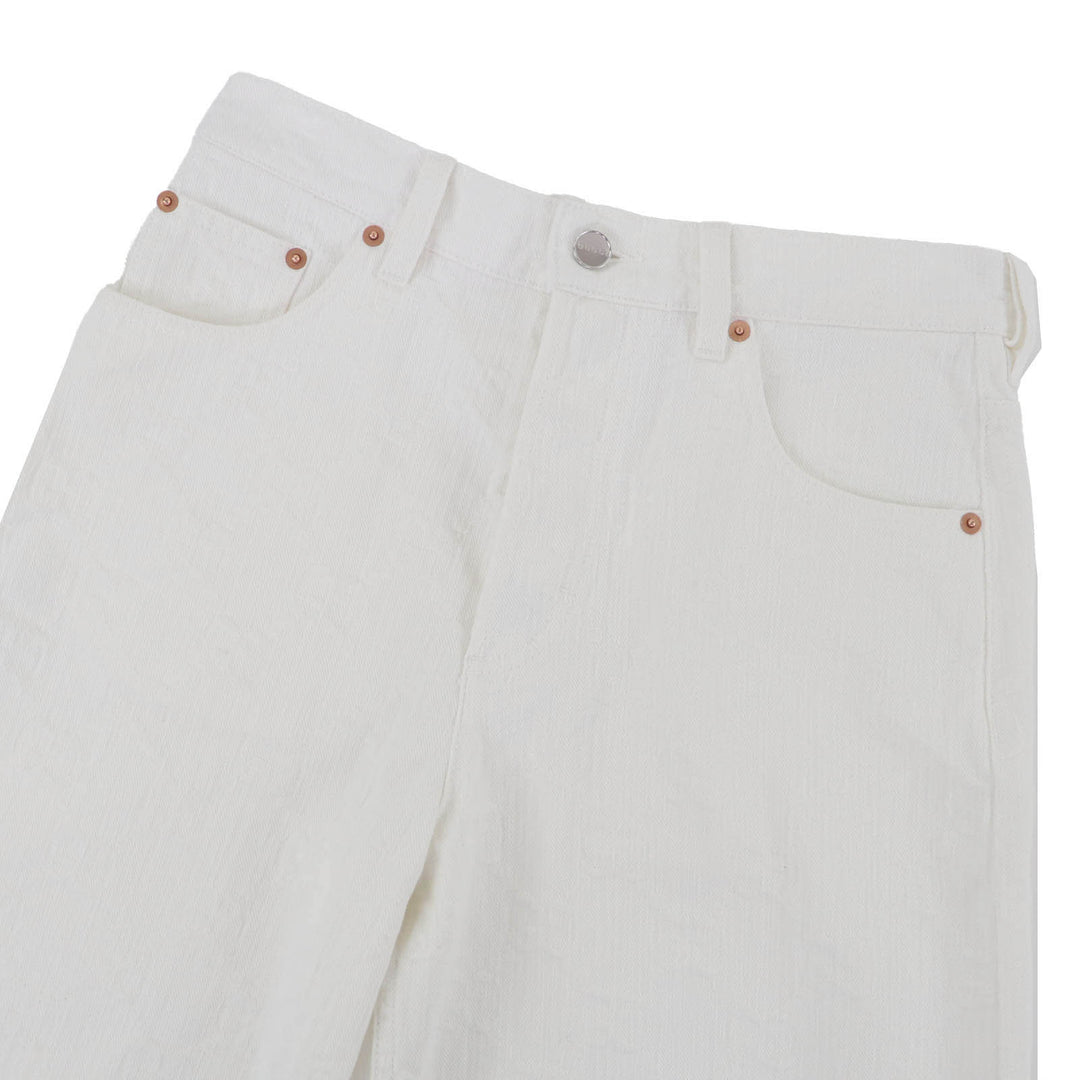 Excellent GUCCI Pants GG Jacquard Bermuda Shorts white cotton Women 23 788737
