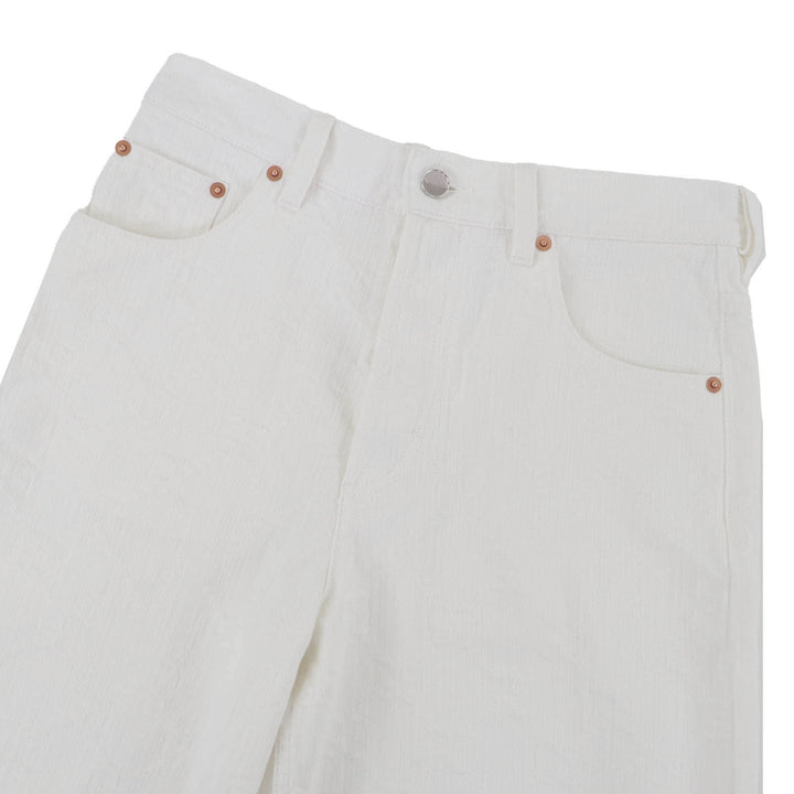 Excellent GUCCI Pants GG Jacquard Bermuda Shorts white cotton Women 23 788737