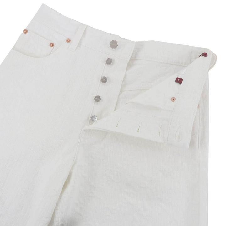 Excellent GUCCI Pants GG Jacquard Bermuda Shorts white cotton Women 23 788737