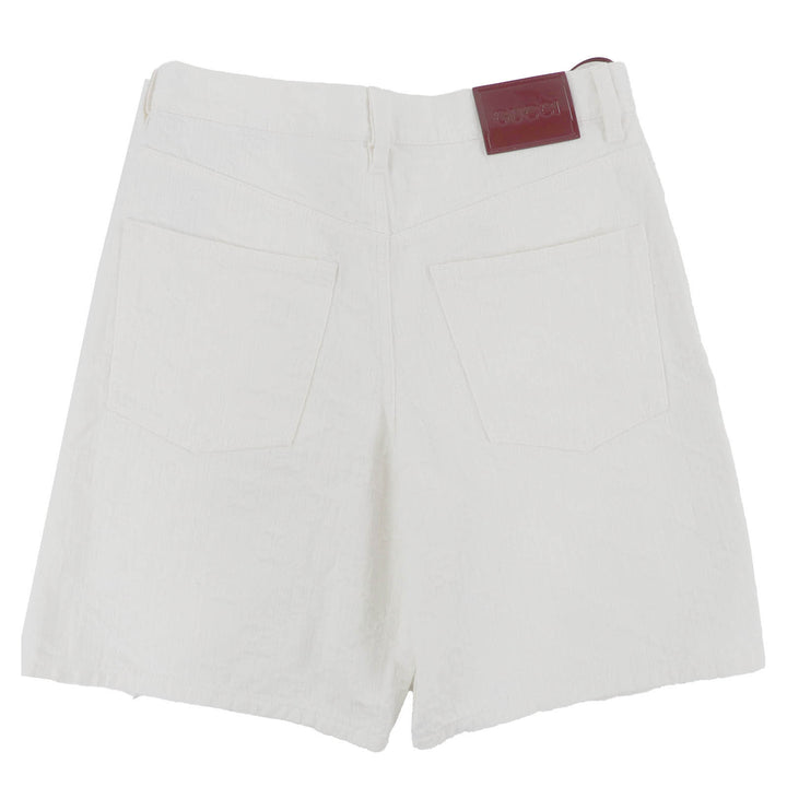 Excellent GUCCI Pants GG Jacquard Bermuda Shorts white cotton Women 23 788737