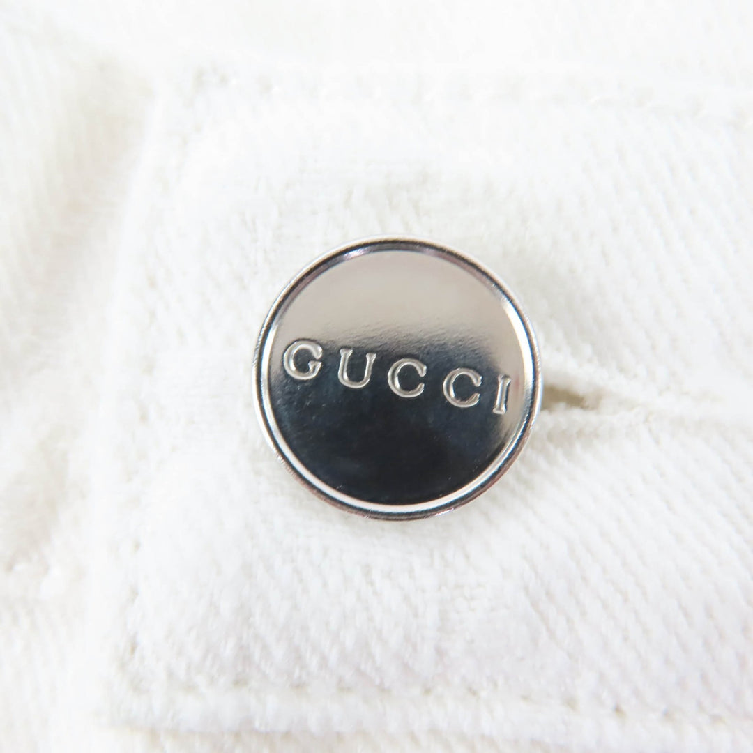 Excellent GUCCI Pants GG Jacquard Bermuda Shorts white cotton Women 23 788737