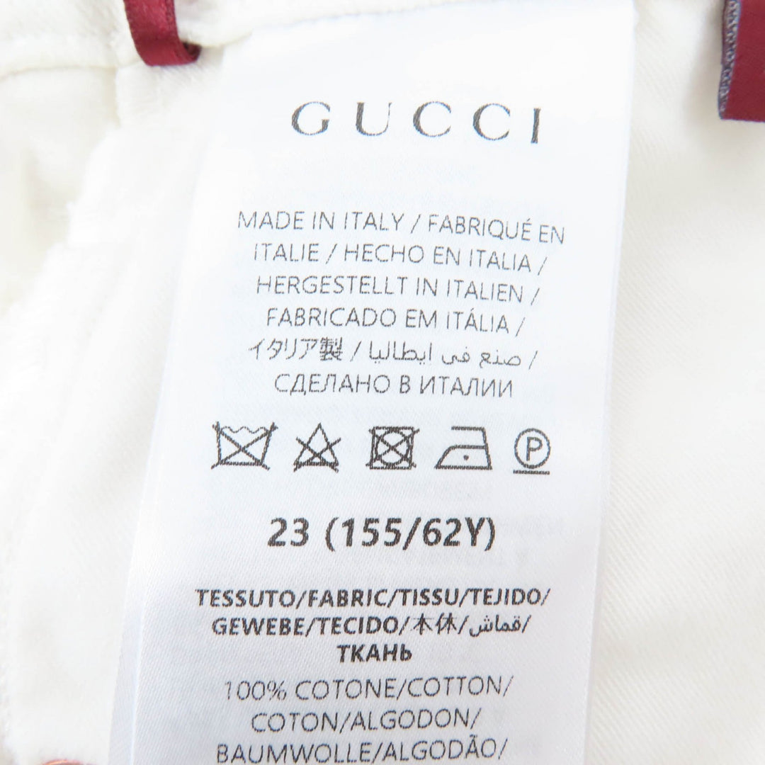 Excellent GUCCI Pants GG Jacquard Bermuda Shorts white cotton Women 23 788737