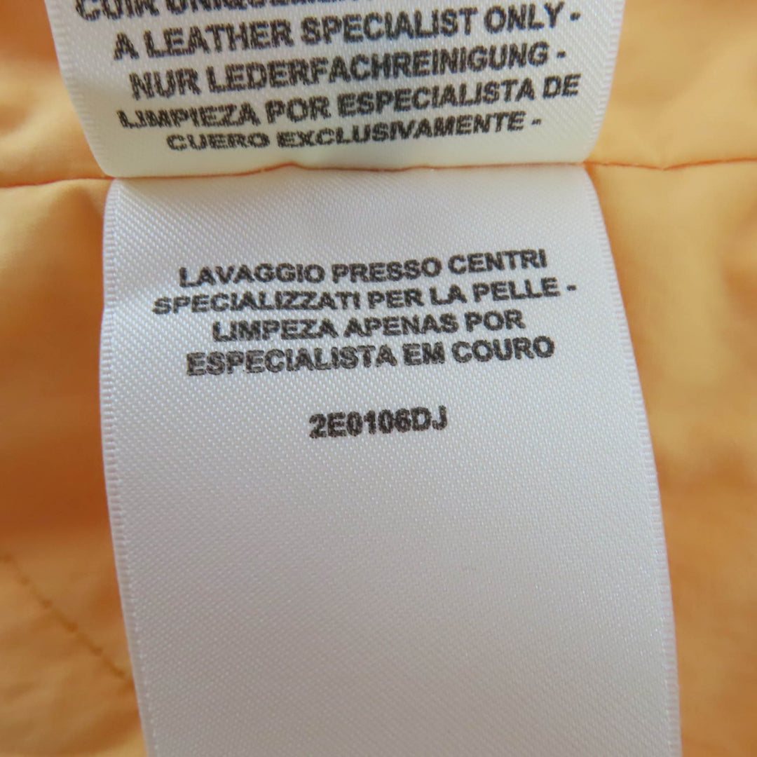 Pristine HERMES coat Leather collarless wrap Orange cotton Women 36 2E0106DJ