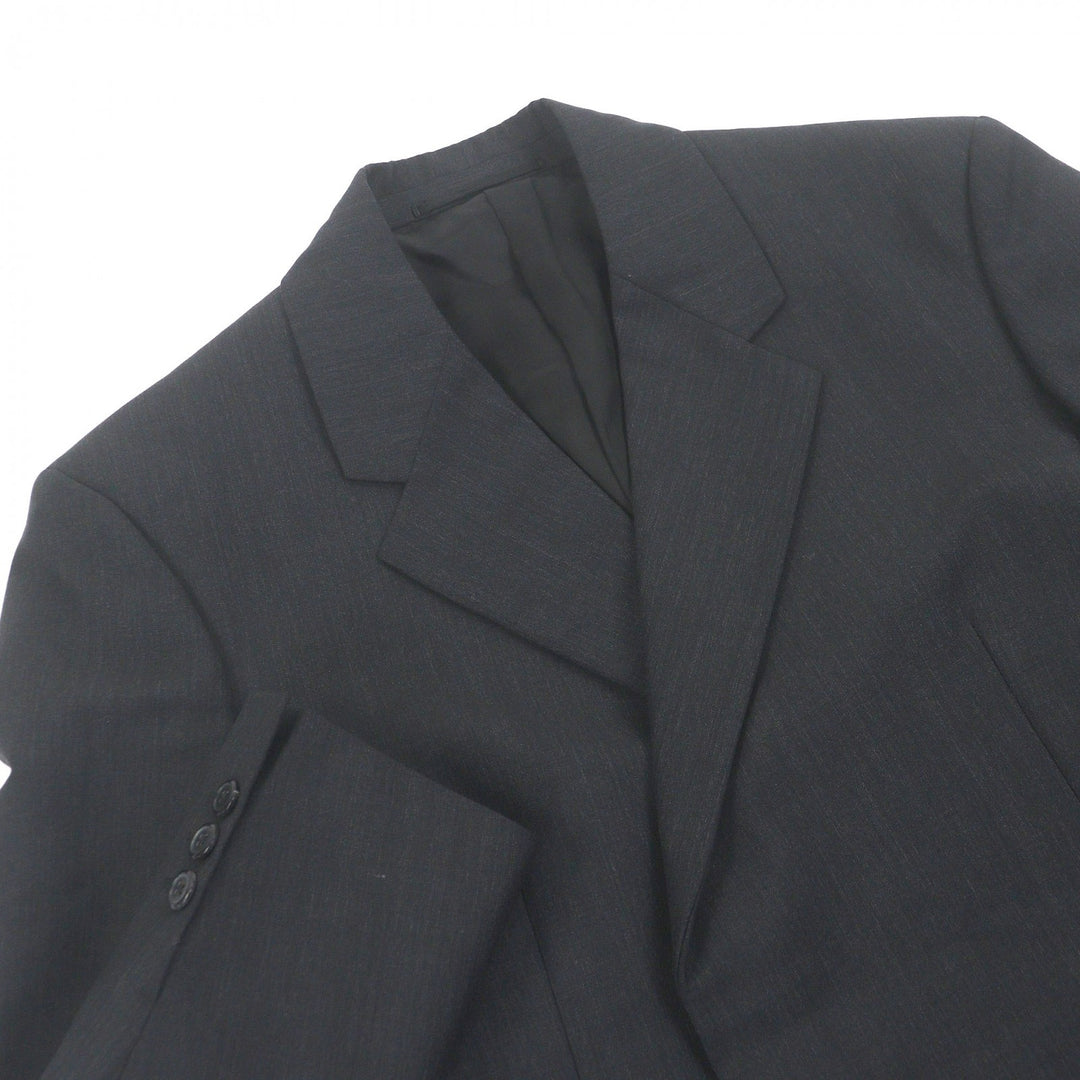 Excellent PRADA tailored jacket Triangle logo Charcoal gray mohair