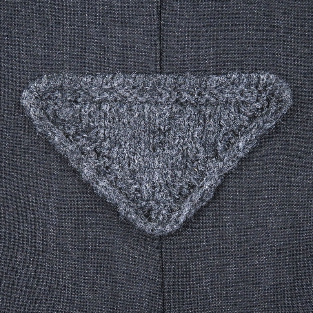 Excellent PRADA tailored jacket Triangle logo Charcoal gray mohair
