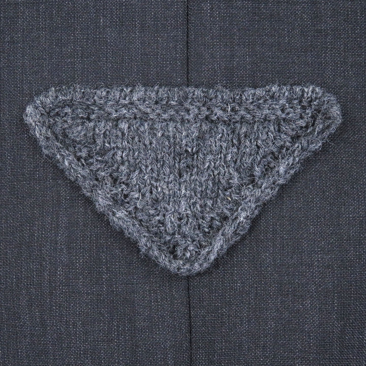 Excellent PRADA tailored jacket Triangle logo Charcoal gray mohair