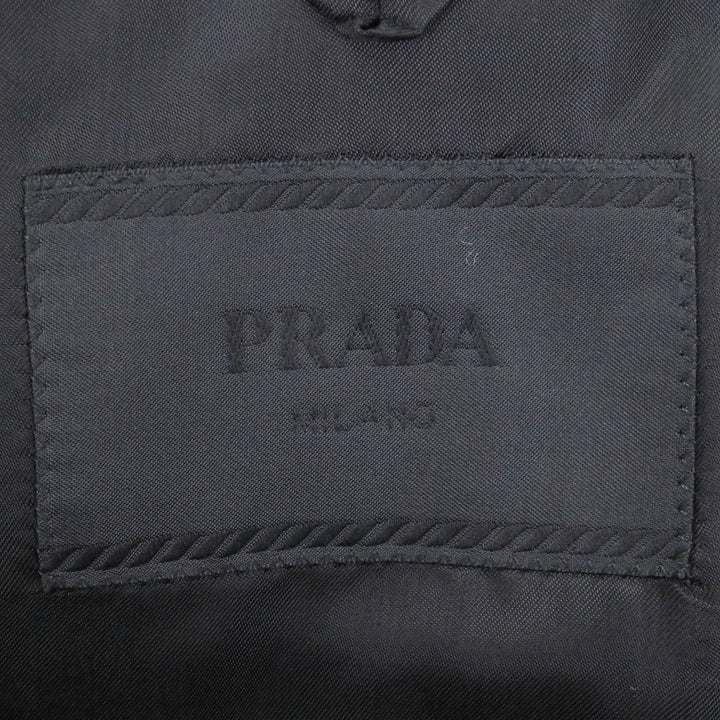 Excellent PRADA tailored jacket Triangle logo Charcoal gray mohair