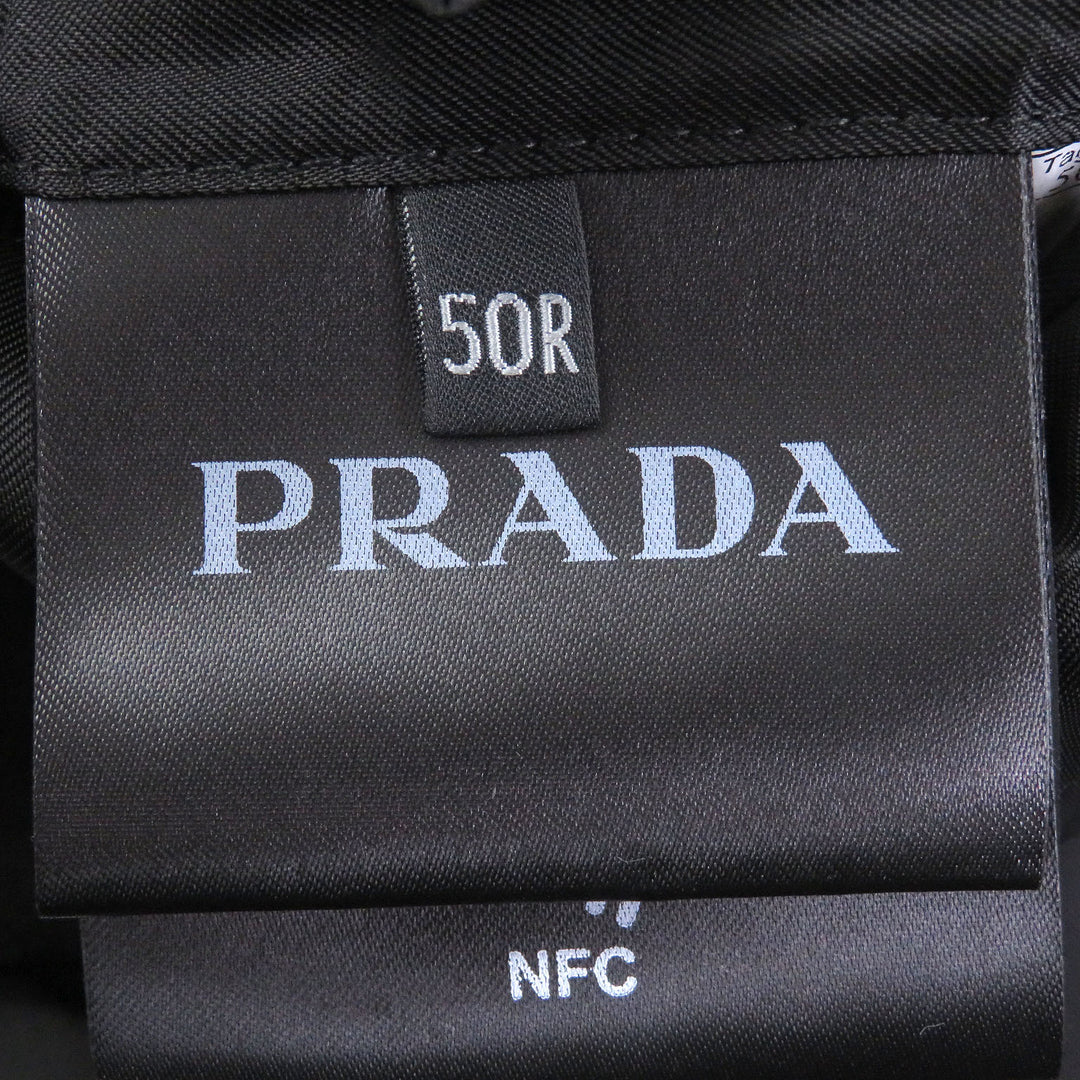 Excellent PRADA tailored jacket Triangle logo Charcoal gray mohair