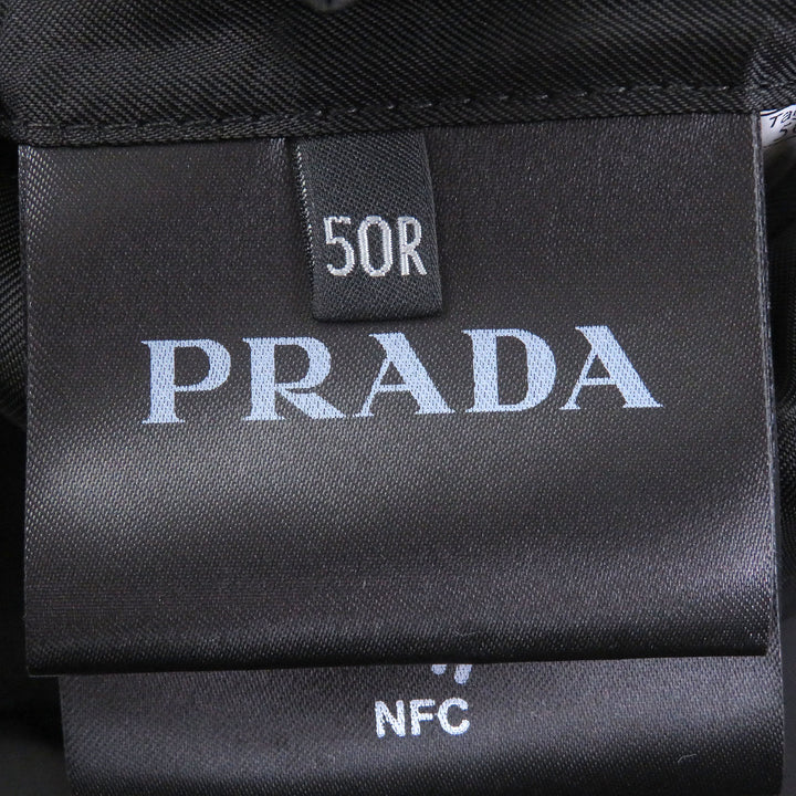 Excellent PRADA tailored jacket Triangle logo Charcoal gray mohair