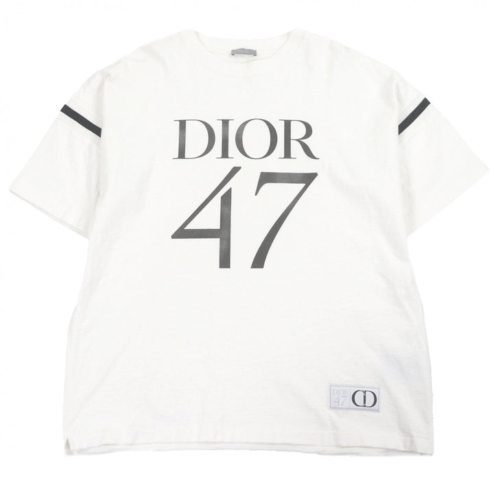 Great DIOR Short sleeve T-shirt Slub cotton jersey Logo print white
