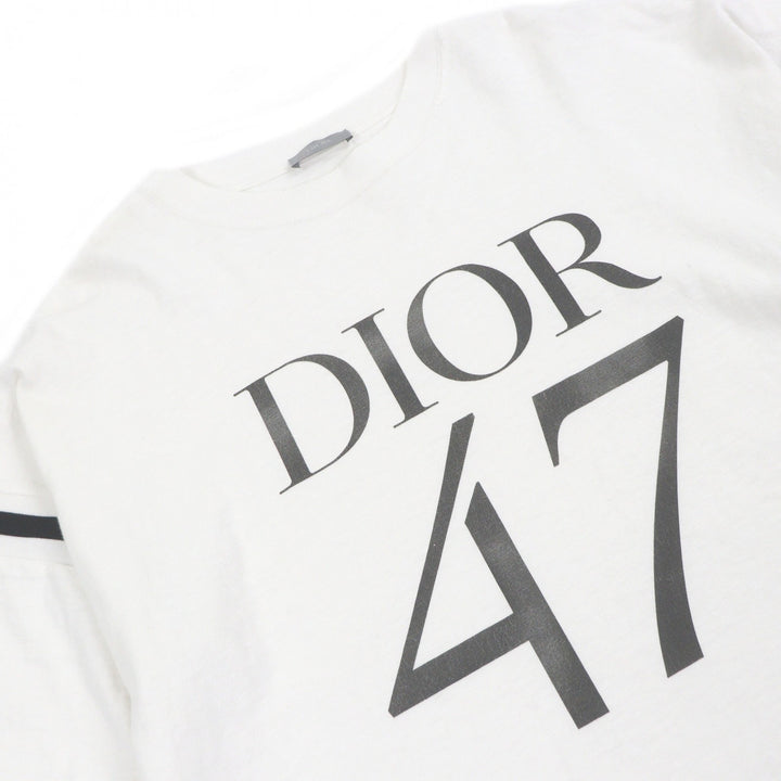 Great DIOR Short sleeve T-shirt Slub cotton jersey Logo print white