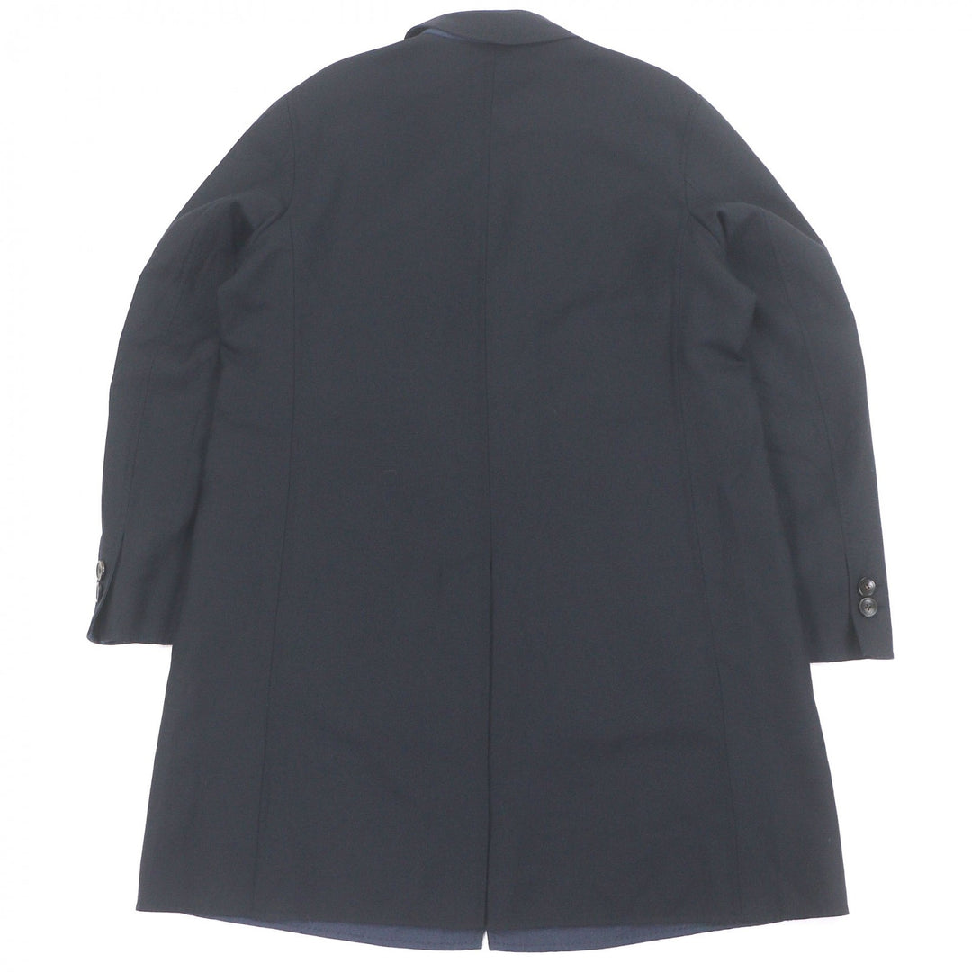 Great Brioni coat Logo button fly front Navy wool mens M