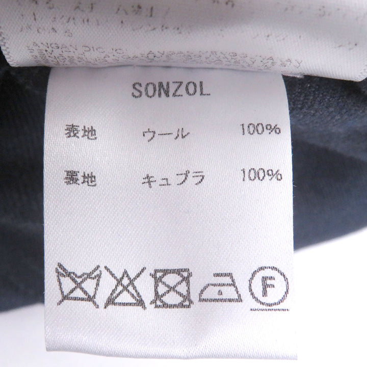 Great Brioni coat Logo button fly front Navy wool mens M