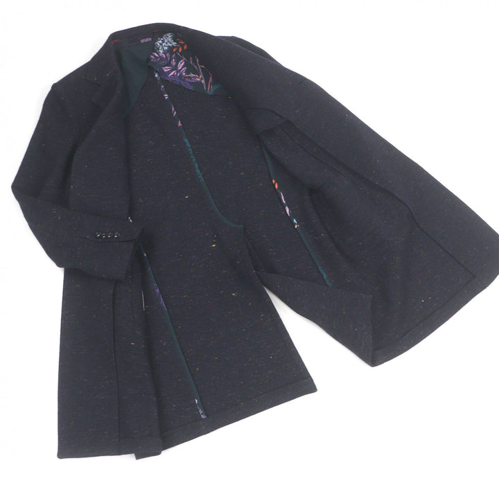 Excellent ETRO Chester coat Mixed wool single long coat Navy wool mens 52