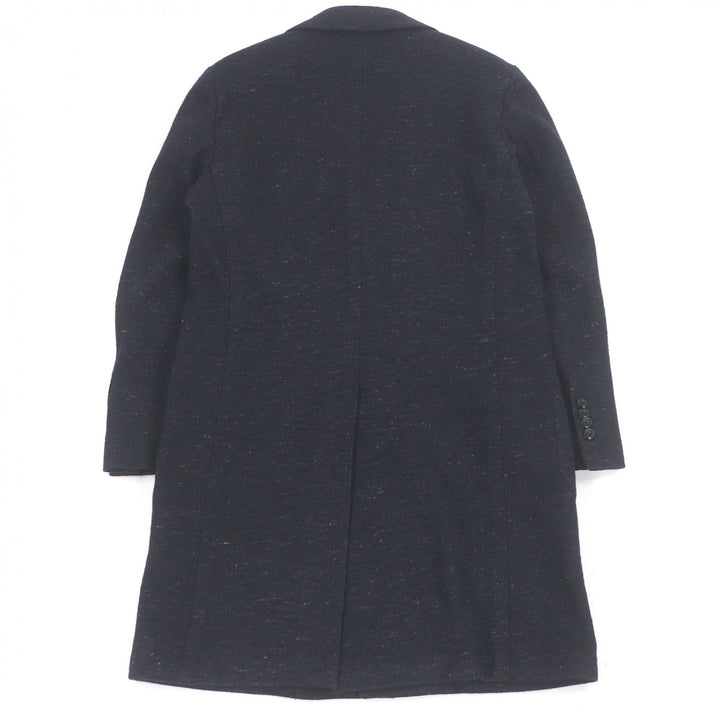 Excellent ETRO Chester coat Mixed wool single long coat Navy wool mens 52