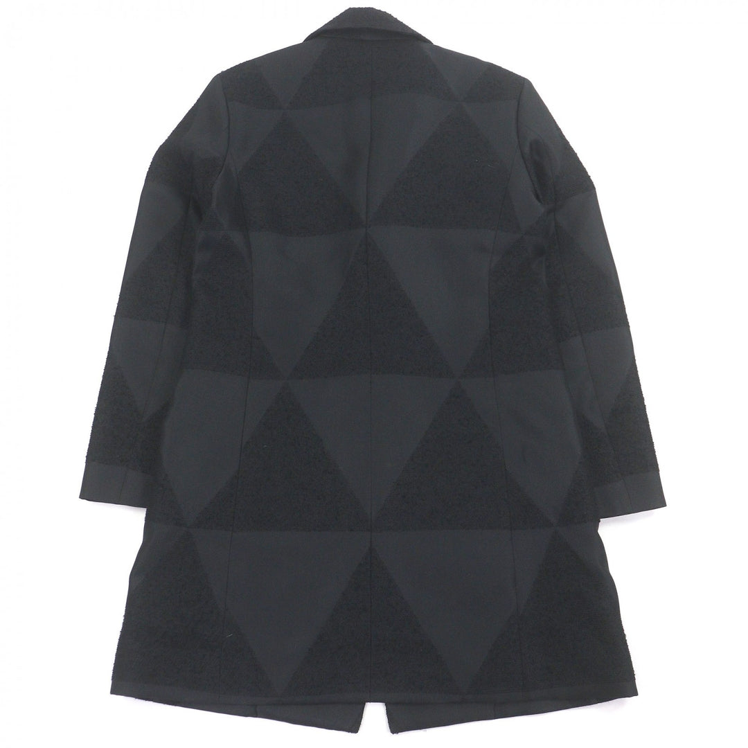 Excellent ISSEY MIYAKE Chester coat All-over pattern Single black