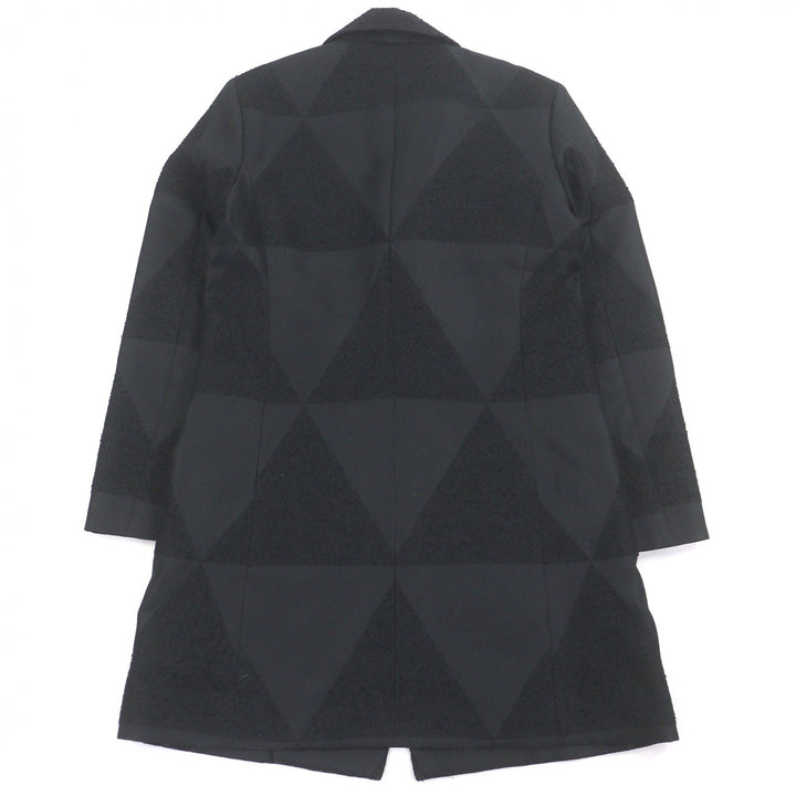 Excellent ISSEY MIYAKE Chester coat All-over pattern Single black