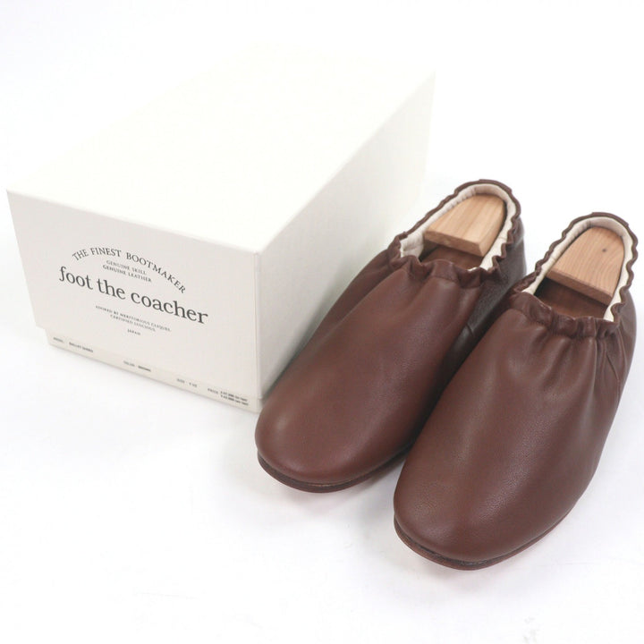 Excellent foot the coacher Leather shoes BALLET SHOES Brown leather mens 7.5